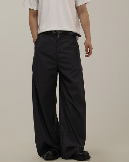 Pantaloni Larghi Uomo Sartoriali con Drappeggio