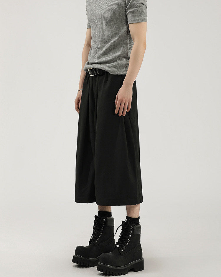 Pantaloni Larghi Uomo Cropped con Pinces