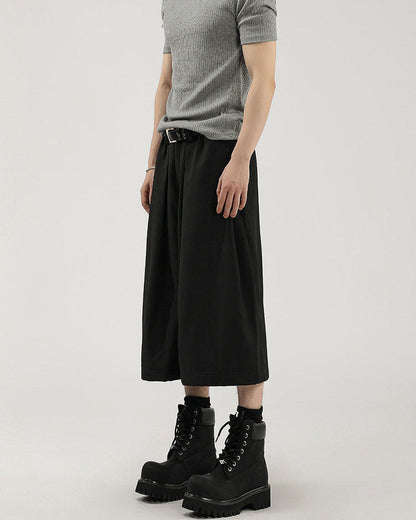 Pantaloni Larghi Uomo Cropped con Pinces