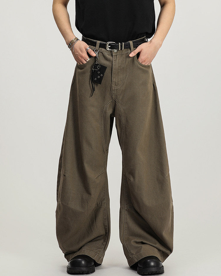 Pantaloni Larghi Uomo Cargo in Cotone