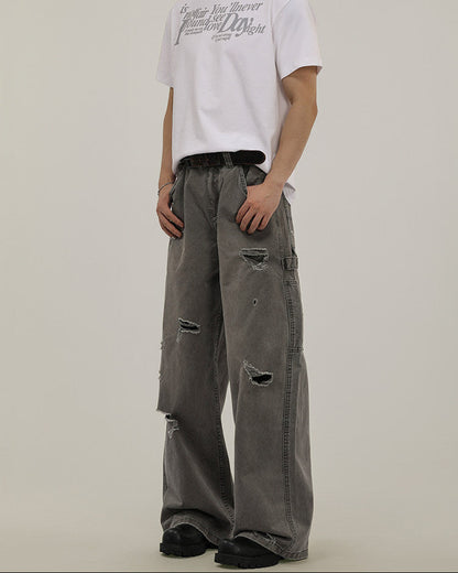 Jeans Uomo Cargo Strappati