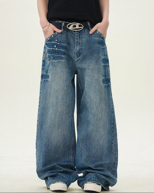 Jeans Larghi Uomo Dritti Vintage