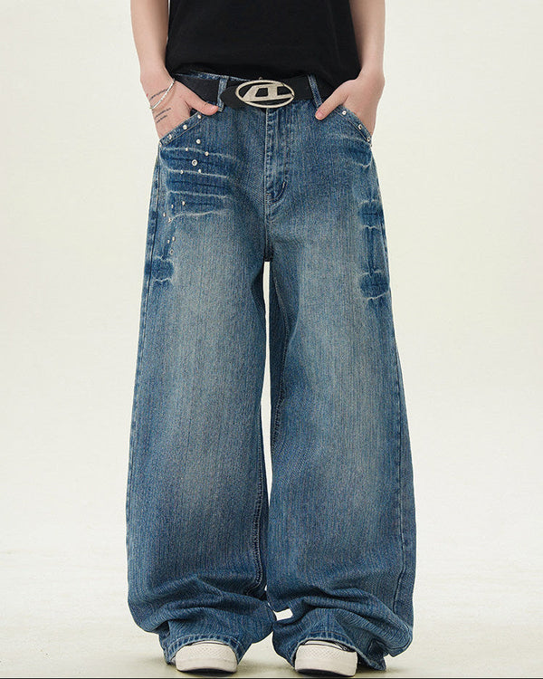 Jeans Larghi Uomo Dritti Vintage