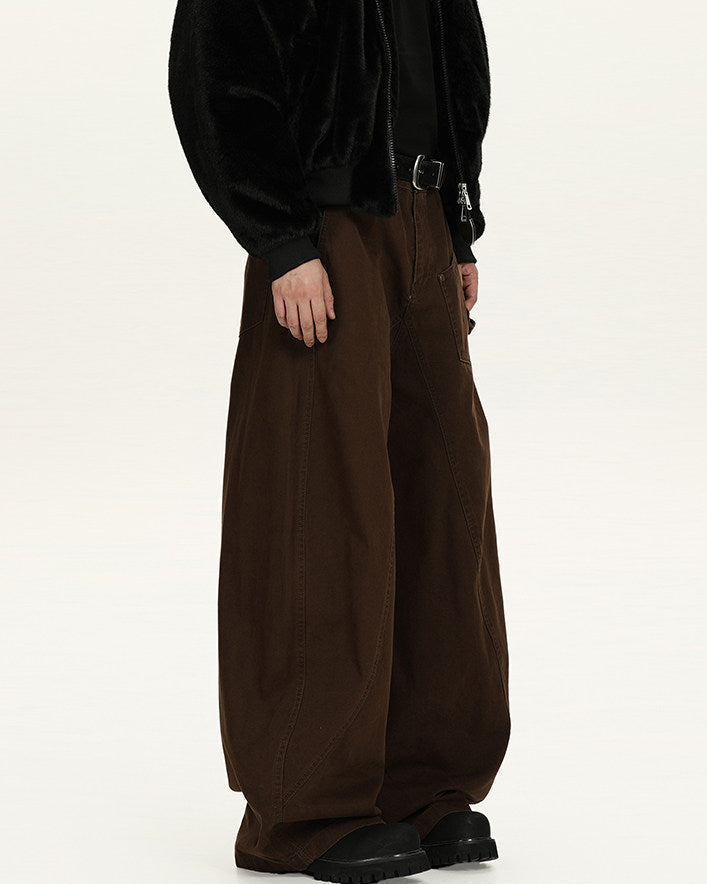 Pantaloni Larghi Uomo Utility in Cotone