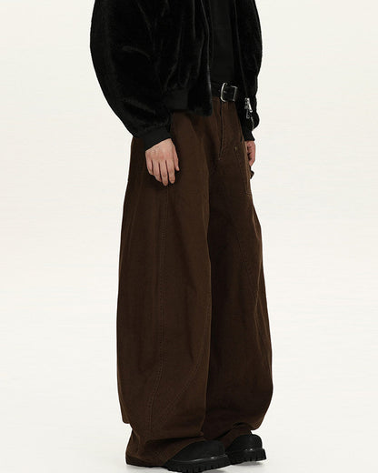 Pantaloni Larghi Uomo Utility in Cotone