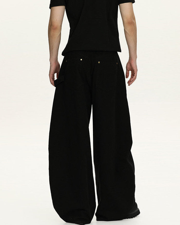 Pantaloni Larghi Uomo Utility in Cotone