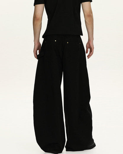 Pantaloni Larghi Uomo Utility in Cotone