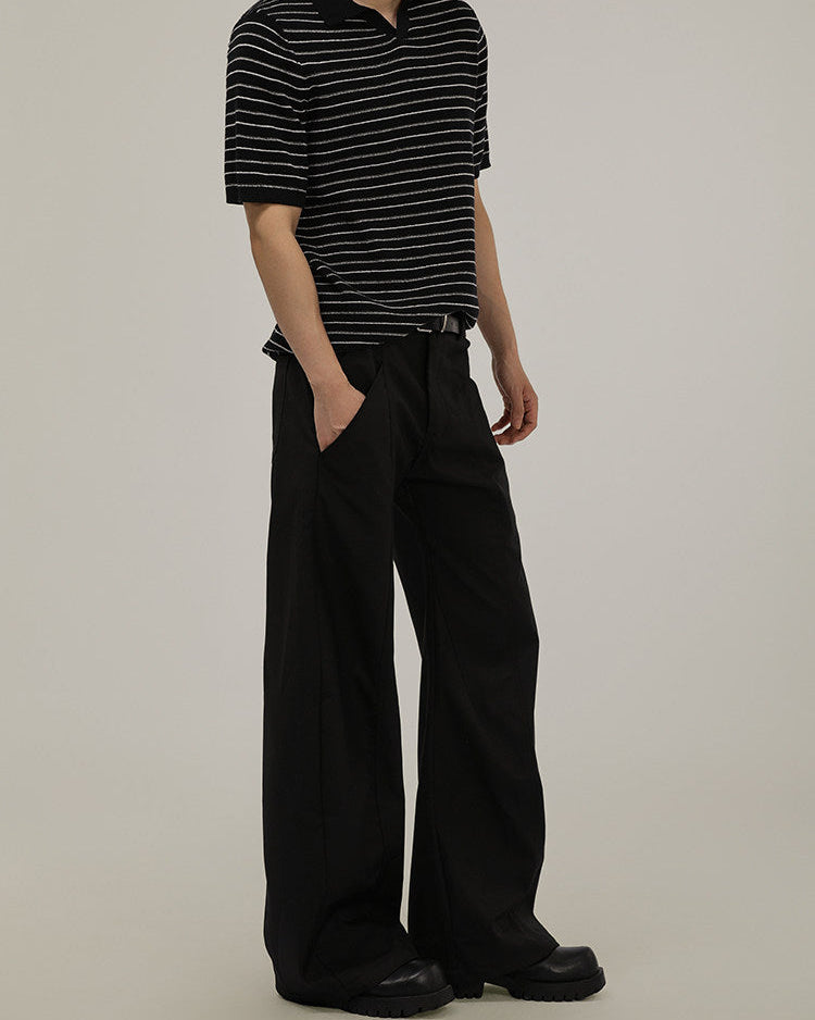 Pantaloni Larghi Uomo Sartoriali in Misto Lana