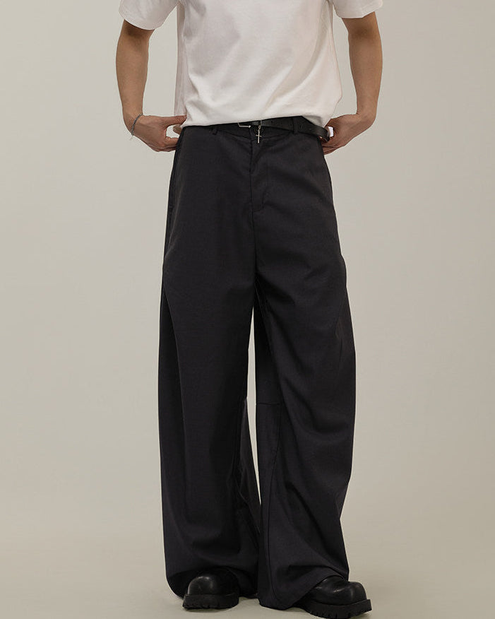 Pantaloni Larghi Uomo Sartoriali con Drappeggio