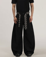 Pantaloni Larghi Uomo con Cintura in Tessuto