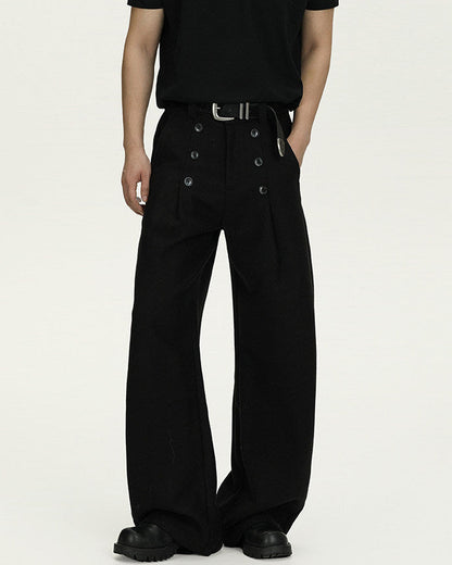 Pantaloni Larghi Uomo in Lana Vergine