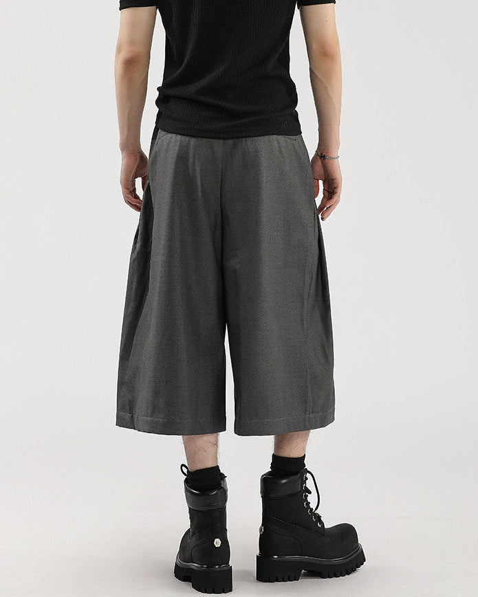 Pantaloni Larghi Uomo Cropped con Pinces