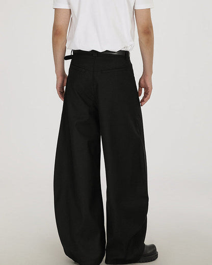 Pantaloni Larghi Uomo in Lana e Viscosa