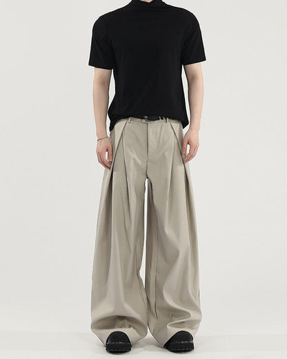 Pantaloni Larghi Uomo con Pinces in Viscosa