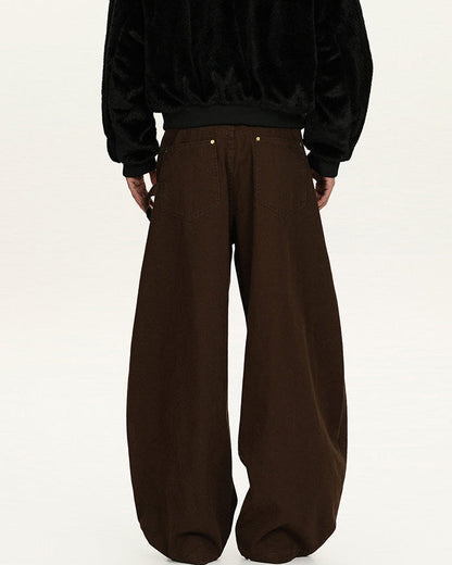 Pantaloni Larghi Uomo Utility in Cotone