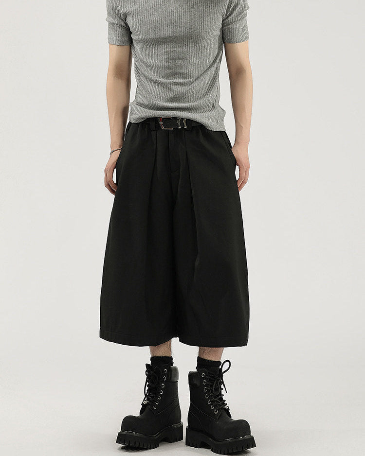 Pantaloni Larghi Uomo Cropped con Pinces