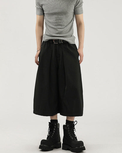 Pantaloni Larghi Uomo Cropped con Pinces