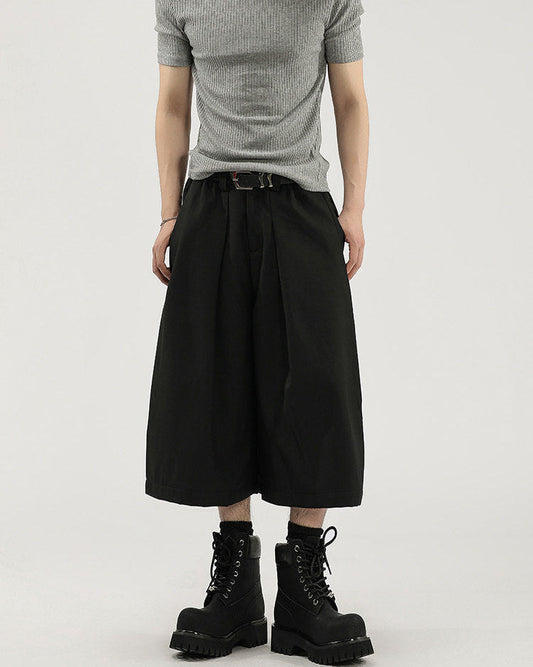 Pantaloni Larghi Uomo Cropped con Pinces