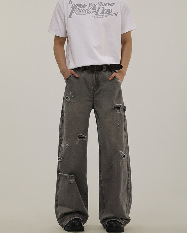 Jeans Uomo Cargo Strappati
