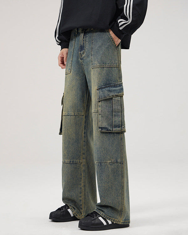 Jeans Uomo Cargo Effetto Vintage