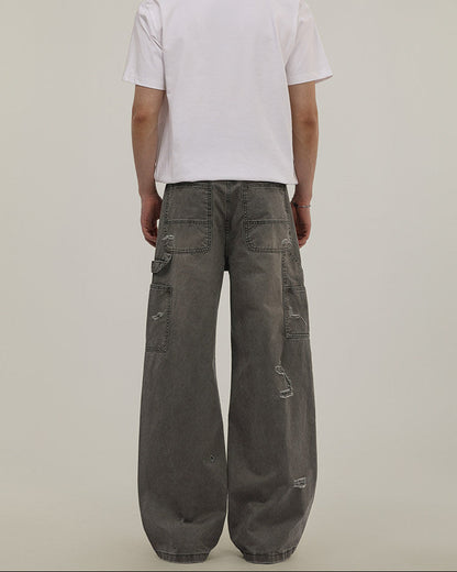 Jeans Uomo Cargo Strappati
