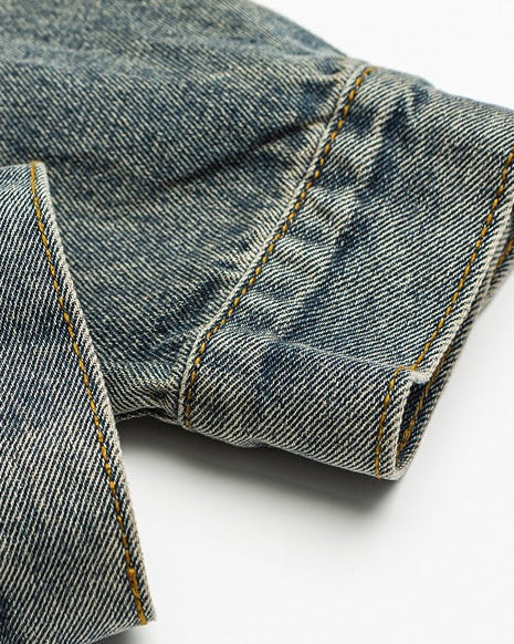 Giacca di Jeans Uomo Cargo Effetto Delavé