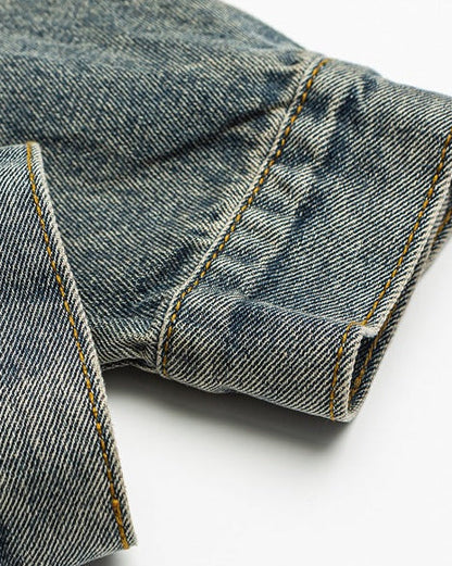 Giacca di Jeans Uomo Cargo Effetto Delavé