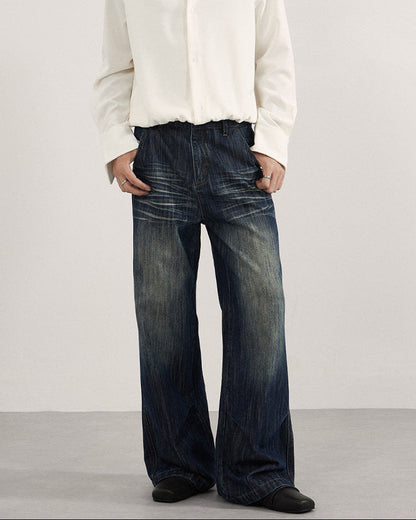 Jeans Uomo con Pinces Sfumati