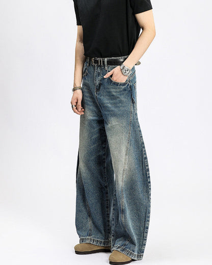 Jeans Larghi Uomo Washed Elasticizzati