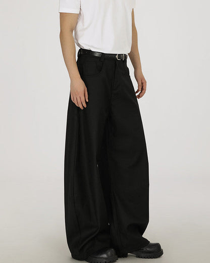 Pantaloni Larghi Uomo in Lana e Viscosa