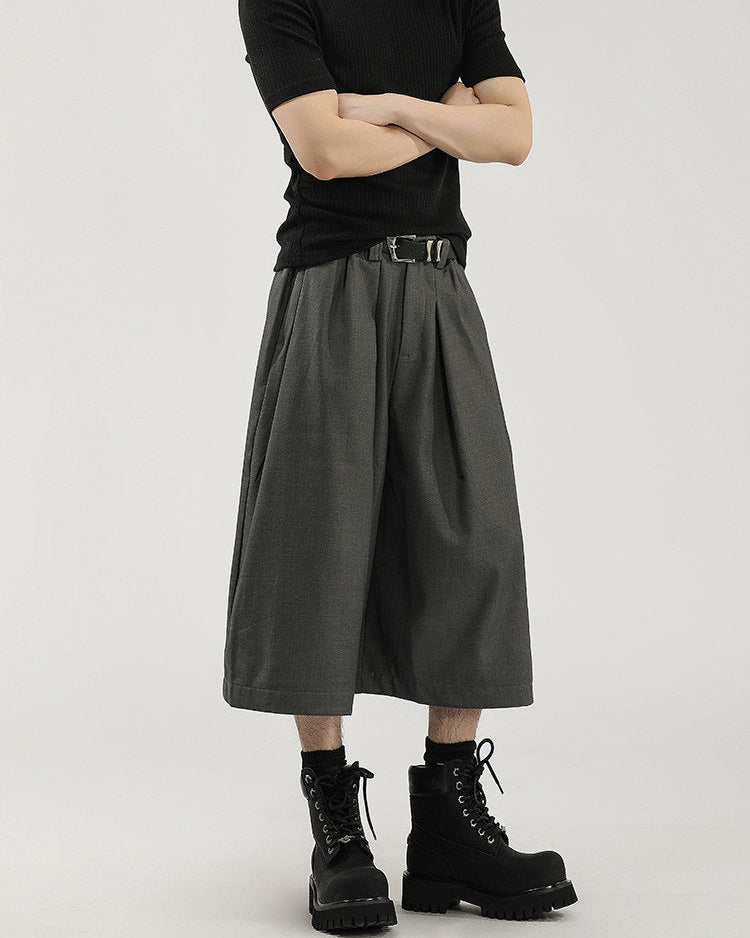 Pantaloni Larghi Uomo Cropped con Pinces