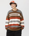 Maglione Uomo Girocollo a Righe in Cotone