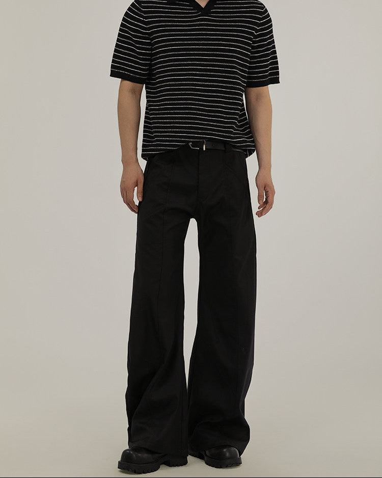 Pantaloni Larghi Uomo Sartoriali in Misto Lana