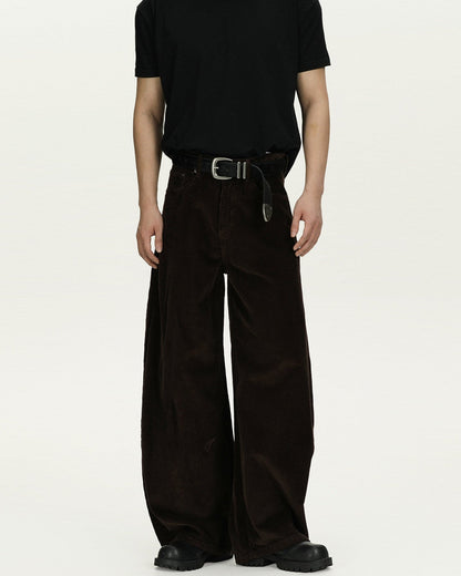 Pantaloni Larghi Uomo in Velluto a Coste