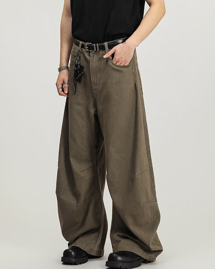 Pantaloni Larghi Uomo Cargo in Cotone