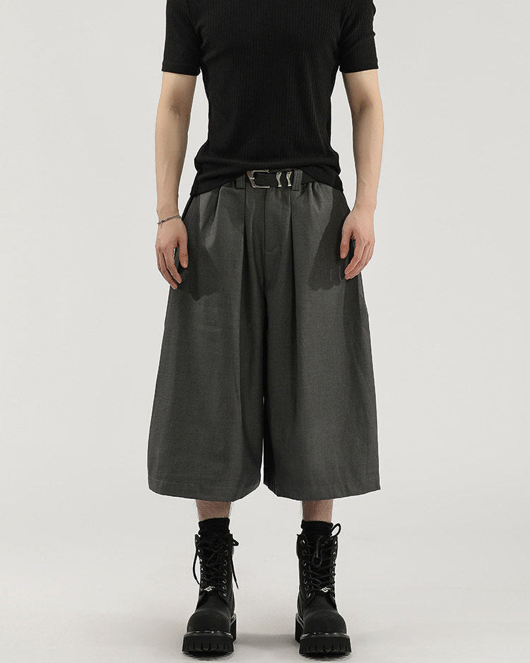 Pantaloni Larghi Uomo Cropped con Pinces
