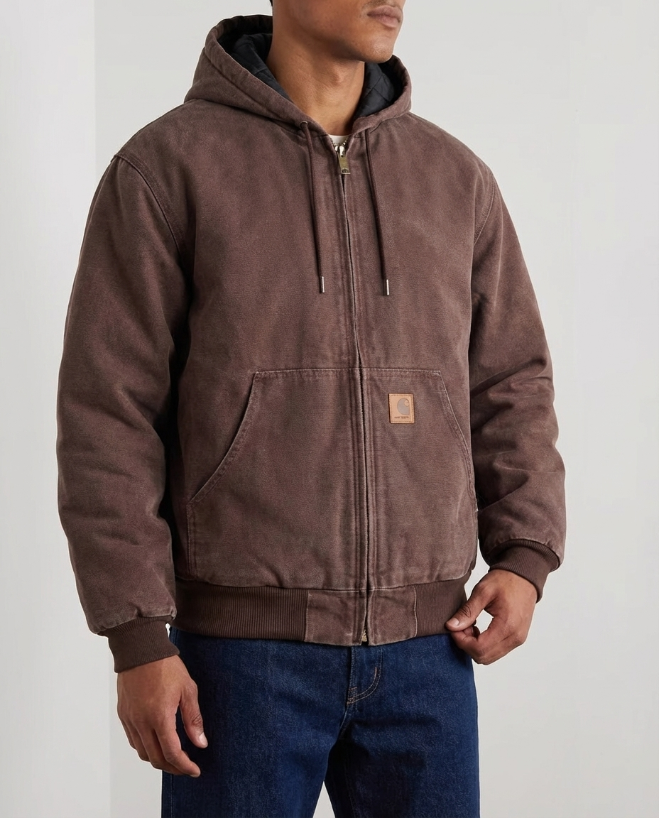 Cardigan Uomo con Cappuccio e Zip Integrale