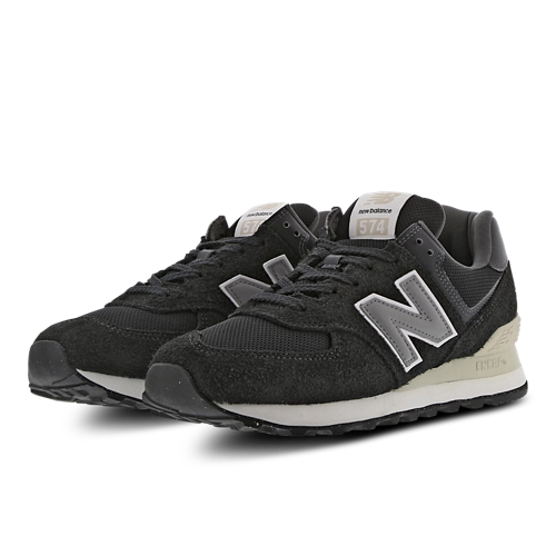 Sneakers New Balance 574 uomo Nero Grigio vista posteriore tre quarti
