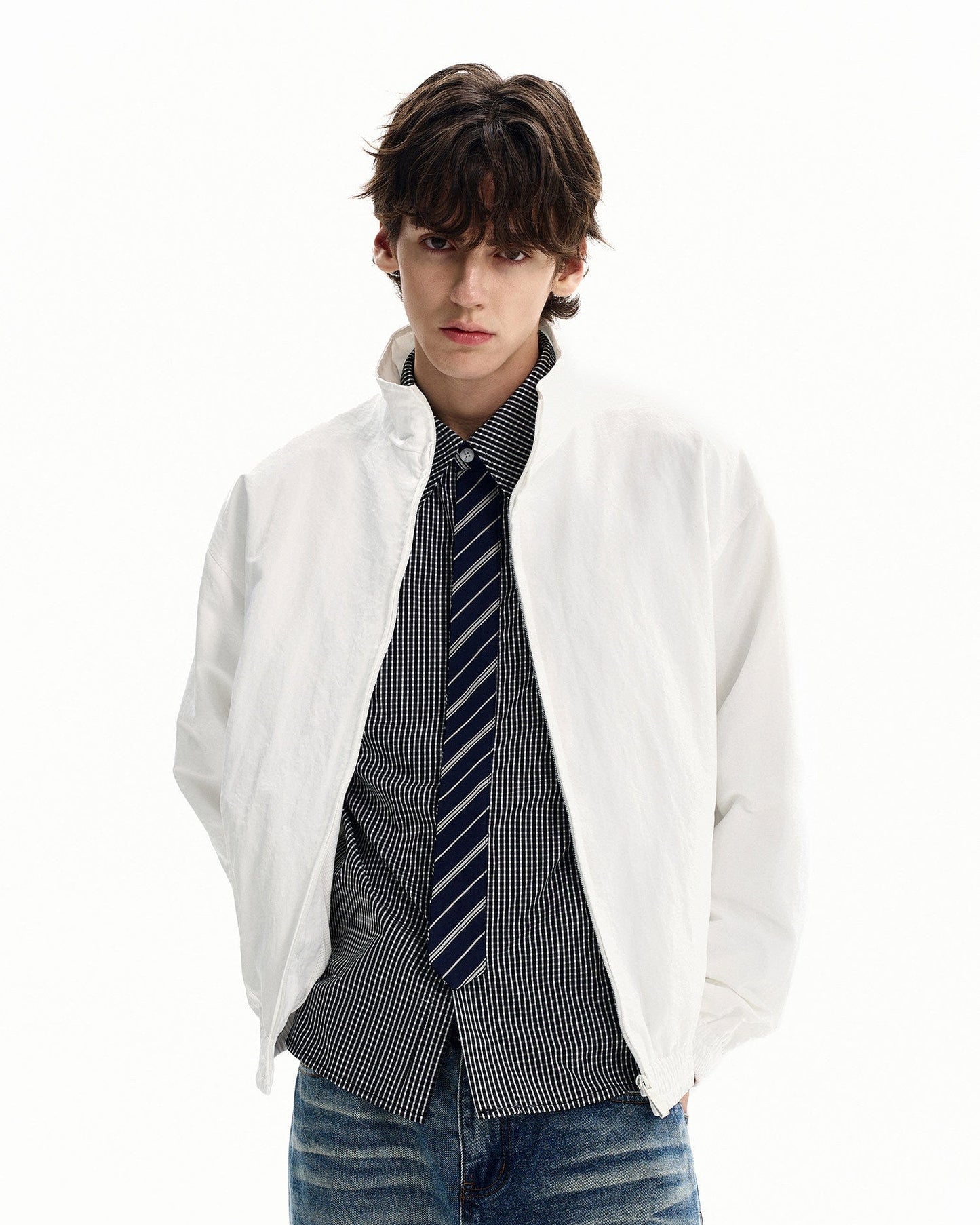 Giubbotto Uomo Antivento con Zip in Nylon