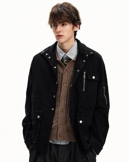 Field Jacket Uomo Utility in Cotone Washed