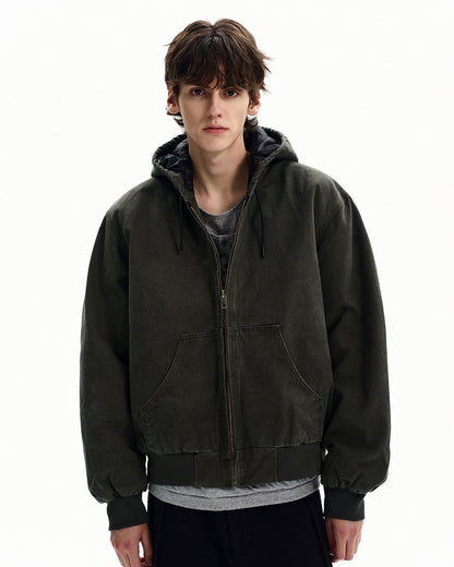 Giubbotto Uomo con Cappuccio e Zip in Cotone