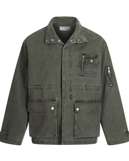 Field Jacket Uomo Utility in Cotone Washed