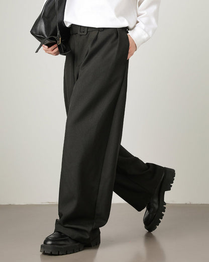 Pantaloni Larghi Uomo in Misto Lana e Cotone