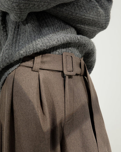 Pantaloni Larghi Uomo in Misto Lana e Cotone