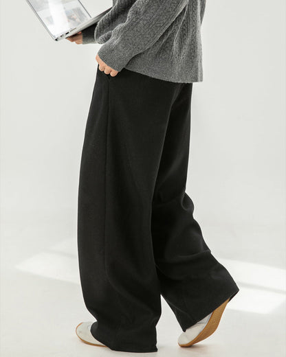 Pantaloni Larghi Uomo in Misto Lana