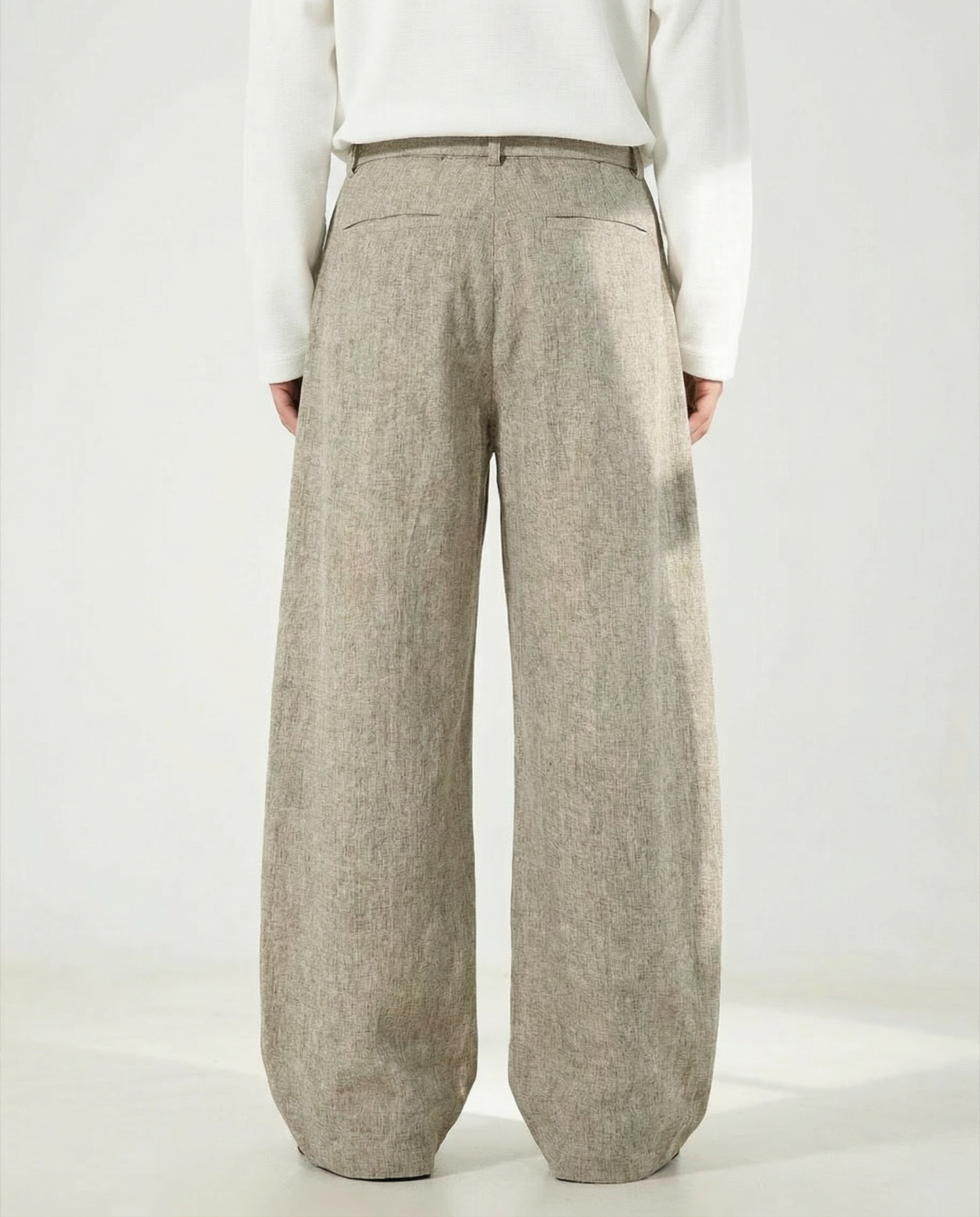 Pantaloni Larghi Uomo in Misto Lana e Cotone