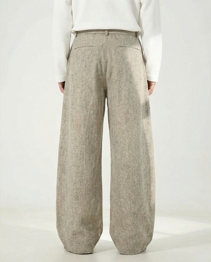 Pantaloni Larghi Uomo in Misto Lana e Cotone