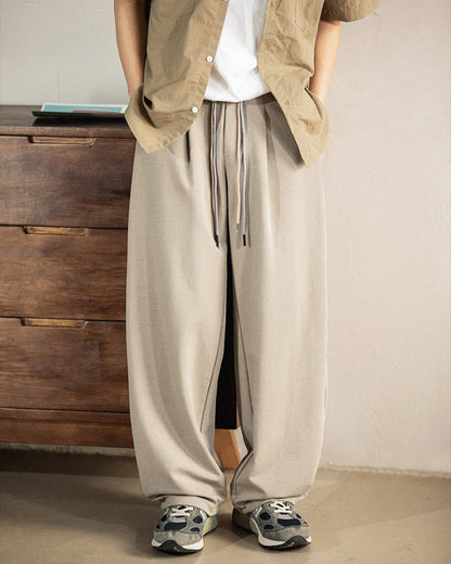 Pantaloni Larghi Uomo con Coulisse in Cotone