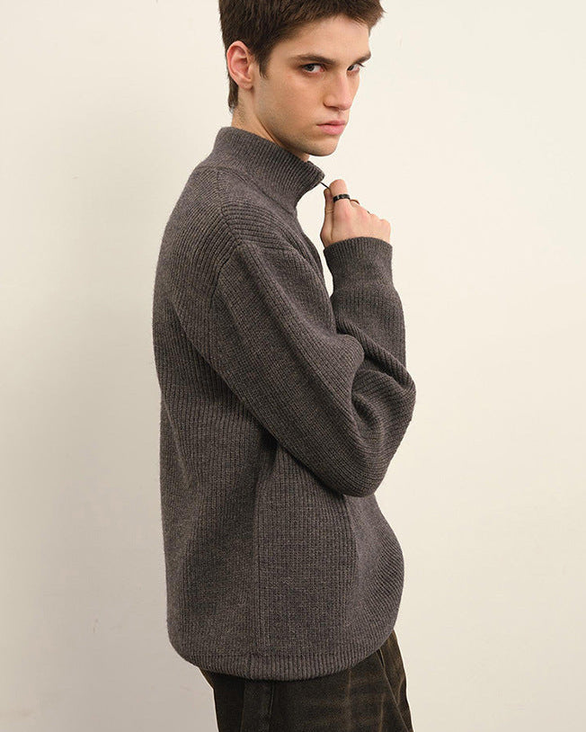 Maglione Uomo Mezza Zip in Lana