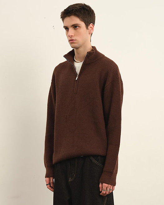 Maglione Uomo Mezza Zip in Lana